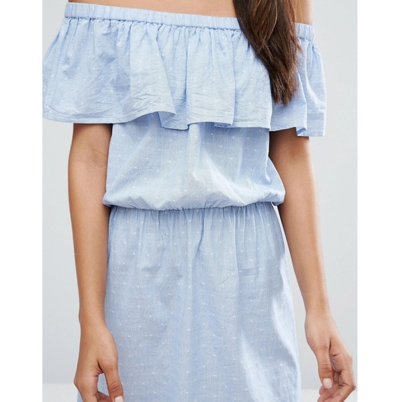 Sale! Off shoulder summer baby blue dress - Picture 3 of 3